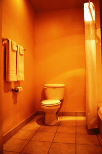 toilet in bathroom at Riata Inn Crystal City