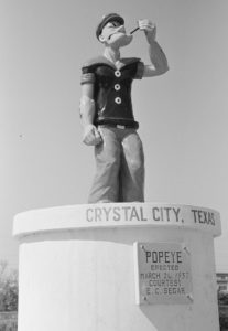 popeye statue in crystal city, texas